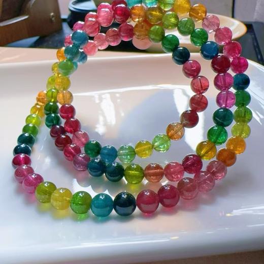 5mm-6mm多圈彩虹碧玺手串 商品图2