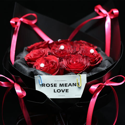 520花束【心动时刻】红玫瑰8朵 新鲜鲜花 花束（可备注送货时间） 商品图1