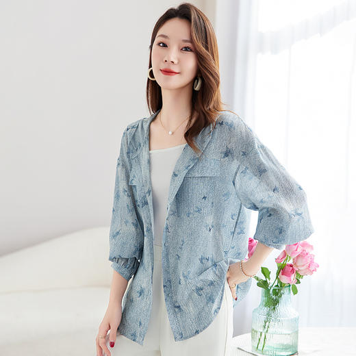 QS-12599362【真丝女装源头工厂】2025夏款真丝衬衫女高级感双绉衬衣12599362 商品图3