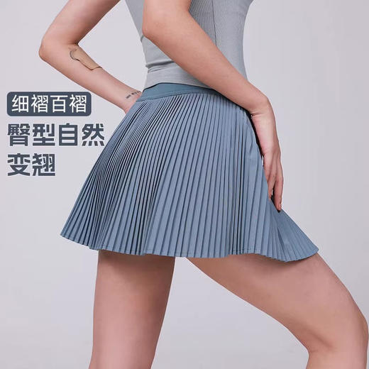 跃牌【周游世界系列】春夏新款户外防走光高弹透气百褶半身运动健身跑步网球裙SH3243 商品图2