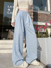 【多巴胺松弛感慵懒】夏季薄款高级感撞色格子直筒裤 垂感休闲山本阔腿裤  商品缩略图4