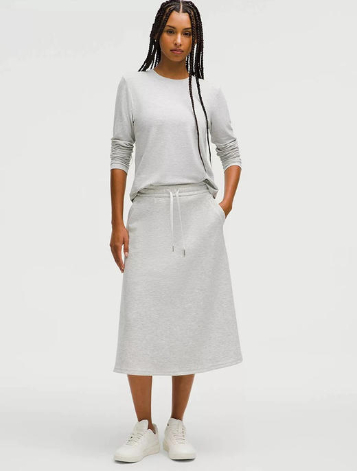 正品lulu Modal-Blend莫代尔混纺高腰A字中长裙030703 商品图4