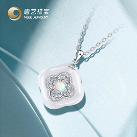 四叶草国风银925玉髓套链