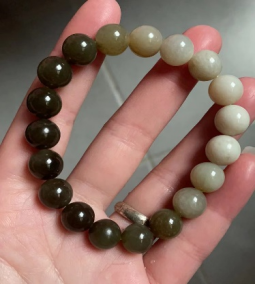 JS（小白）和田玉糖玉圆珠渐变手链