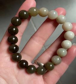 JS（小白）和田玉糖玉圆珠渐变手链 商品图0