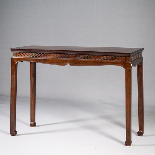 清 红木透雕万字纹高束腰条桌 商品图4