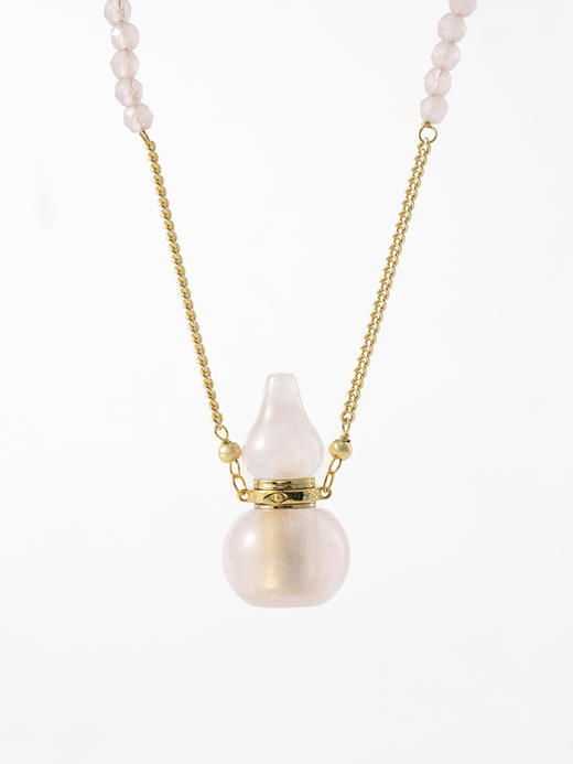 MELI&MOLI |芙蓉石葫芦形吊坠粉晶点缀项链—五行之火 商品图1