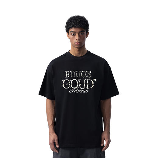 【178元任选3件】FDR官方店 美式运动钉珠短袖t恤男女夏季重磅情侣装宽松上衣体恤 商品图0