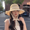 【喵小仟 编织蕾丝系带草编帽】夏天防晒 小清新 沙滩帽子 韩系甜美 商品缩略图1