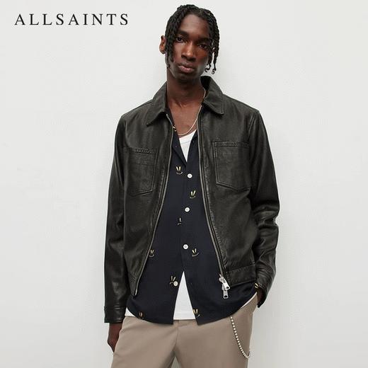ALLSAINTS男士机车真皮皮夹克 新款ALOY 翻领机车皮衣 商品图0