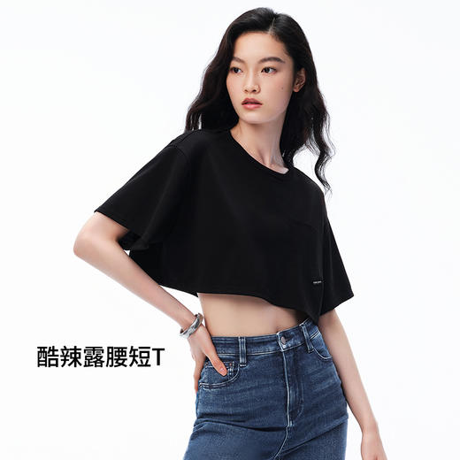 simplepieces春夏款SPST恤女天丝超短廓形短袖 商品图2