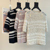 顺丰包邮洛诗琳12730夏季新款设计感花式撞色镂空针织T恤81681 商品缩略图3