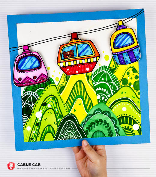 《从缆车看下去：绿色的秘密》山峰春天线描【自动发货：下单后，点击手机短信中收到的链接，即可获取文件下载的链接；如有任何问题，可添加客服微信hm33268获得帮助】 商品图0