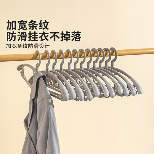 摩登主妇无痕晾衣架家用挂衣收纳神器防滑不鼓包宽肩加厚加粗衣撑 商品图1