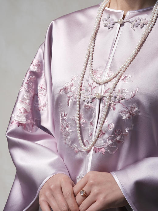 盛唐牡丹 |吉祥宝瓶团纹对襟外套-昌荣紫 商品图4