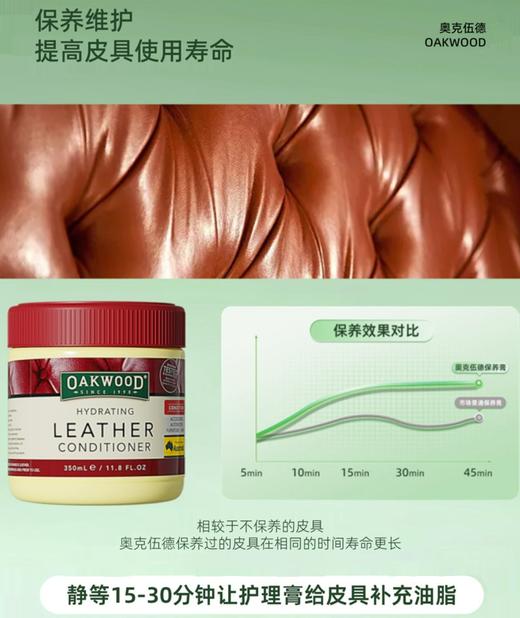 【山姆 胖东来同款】英国皇室御用 澳洲34年老品牌 OAKWOOD奥克伍德纯天然鸸鹋油和桉树精油皮革护理/除污膏350ml（下单就送超细纤维抹布+超细纤维粉扑） 商品图3