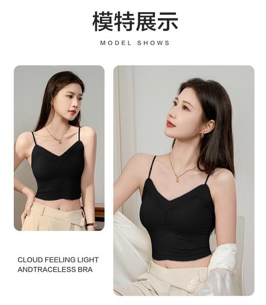 585006弹力蕾丝针织吊带背心，拍2发3,顺丰包邮，文胸吊带2合1 商品图6