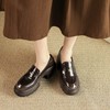 手工女鞋真皮高跟乐福鞋洋气百搭日系圆头厚底单鞋女增高7CM 商品缩略图2