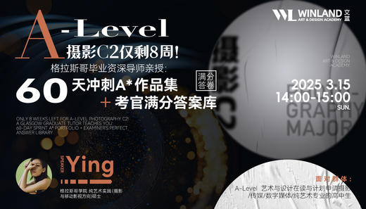 【3.15艺术】A-Level摄影C2仅剩8周！格拉斯哥毕业资深导师亲授：60天冲刺A*作品集+考官满分答案库 商品图0