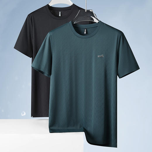 【冰丝弹力】【DDP】大依优型大码短袖T恤休闲透气半袖夏季上衣胖子加肥加大 商品图0