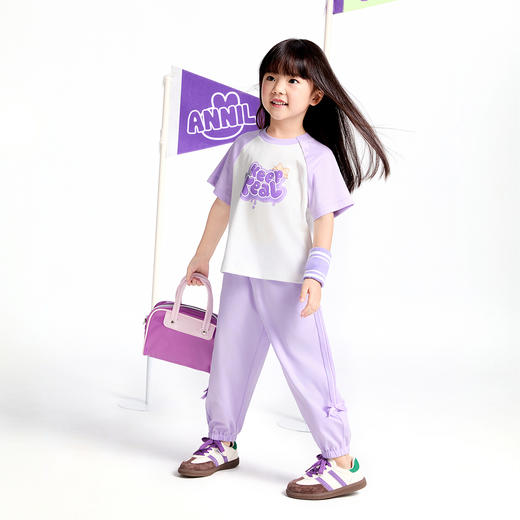 女童SORONA凉感全腰针织单裤夏季新款安奈儿童装实体店同款XG526697 商品图5