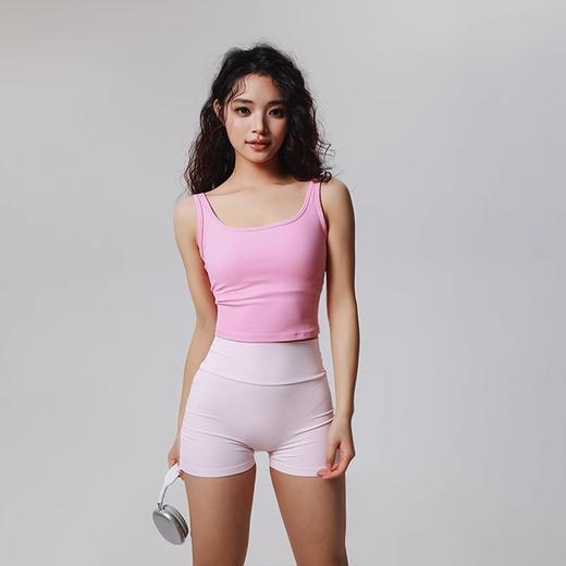 跃牌【周游世界系列】2025春夏新品宽肩带固定杯运动内衣高弹云柔莱卡长款美背BR1592 商品图3