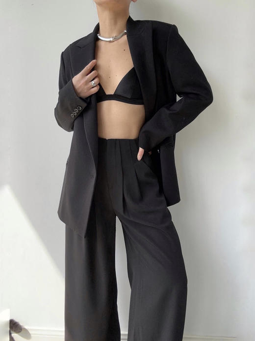 ranyepersonal｜blazer 粗斜纹廓形西装外套  [ 黑TOUCH24BL01-1] 商品图1