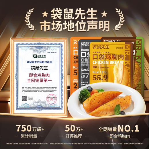 严选 | 袋鼠先生鸡胸肉高蛋白纯肉代餐礼包 38袋/份 开袋即食 弹嫩鲜香 营养饱腹 商品图2
