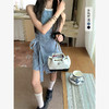 西遇蓝色格子无袖连衣裙女新款不规则收腰牛仔背心连衣裙SS150106/SS150107 商品缩略图0