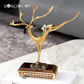 【彼达思】罗比罗丹 其乐融融 纯铜鹿摆件轻奢家用商务