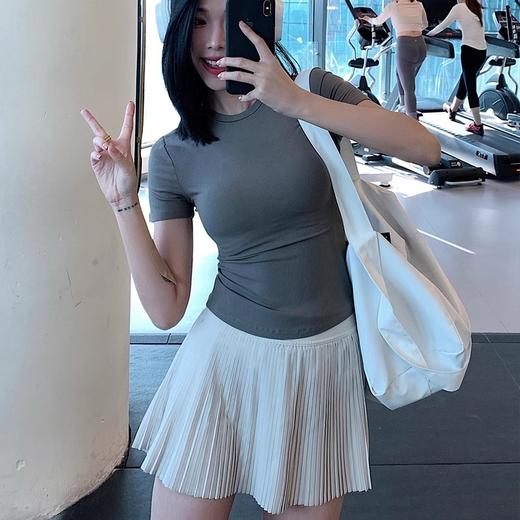 跃牌【周游世界系列】2025春夏新品瑜伽服天丝莫代尔螺纹小圆领T恤长款运动上衣TP0763/TP0864 商品图5