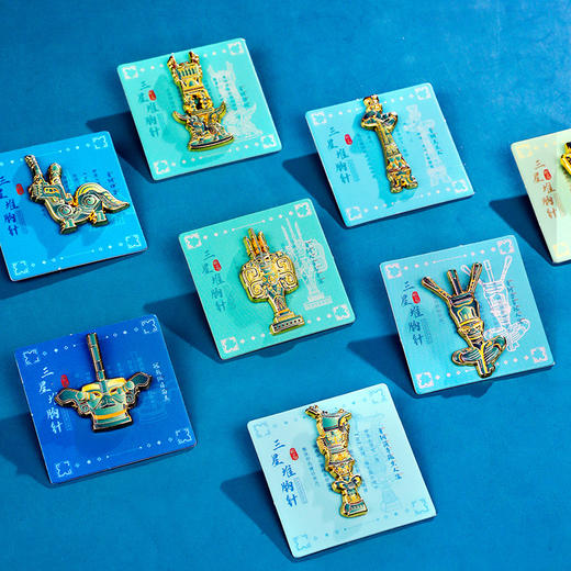 【三星堆胸针】金属胸针博物馆文物儿童文创大立人徽章旅游礼物 商品图1