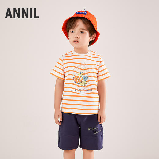 男童圆领短袖套装夏季新款安奈儿童装实体店同款XB521722 商品图0