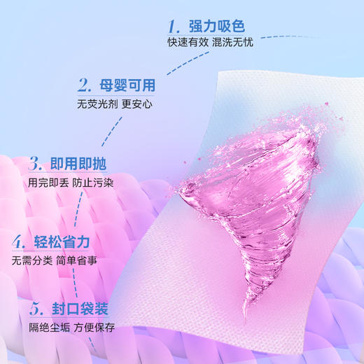 【超值300片】OKMAGE衣物防串色吸色片 母婴级安全材质 彩色/白色衣物混洗神器 商品图3