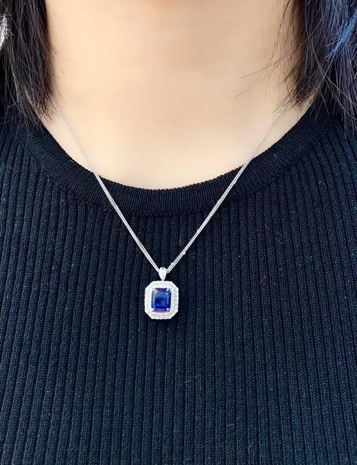 2.4ct刻面蓝宝石戒指吊坠 商品图3