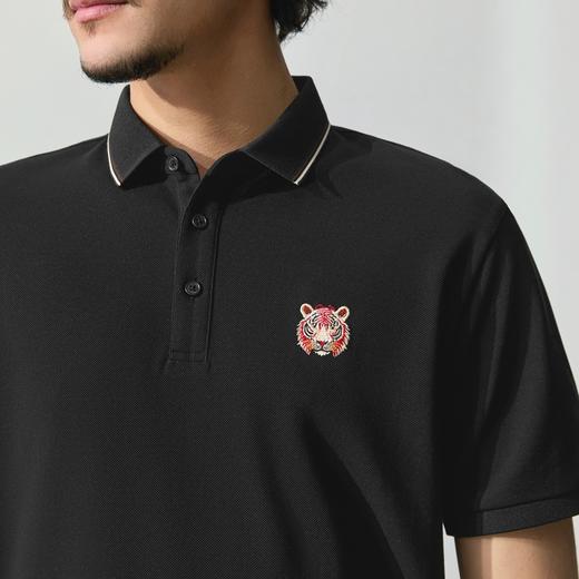 【十二生肖剪纸虎】柒牌男士短袖Polo衫夏季新款老虎刺绣翻领T恤128T71970 商品图2