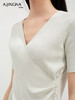 【优雅高智风】阿菁娜别致通勤V领捏褶针织短袖F30C302010 商品缩略图4