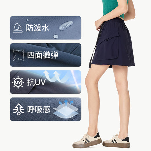 Leorrey/乐拉休闲复古简约宽松高腰防水防晒工装跑步运动裤 商品图5