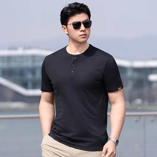 四代龙牙阿波罗POWER DRY速干亨利领短袖T恤 商品图0