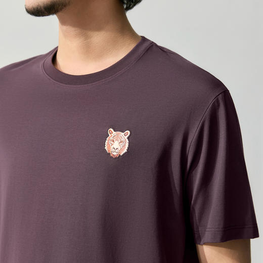 【十二生肖剪纸虎】柒牌短袖T恤男士夏季新品圆领小老虎休闲上衣128T72140 商品图3