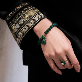 MELI&MOLI【木】孔雀石四方瓶均码可调925银镶石香薰戒指【D类】