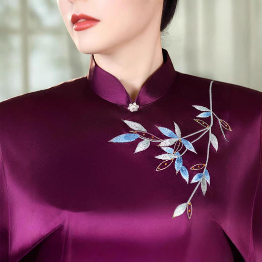 LHS-CB112喜婆婆高端礼服2025新款大码旗袍改良连衣裙气质敬酒服春夏 商品图3