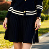 奢姿大码女装2025春装新款学院风假两件拼接条纹针织衫半裙套装9851969465 商品缩略图4