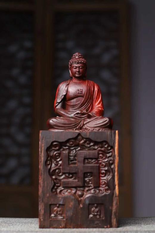 大日如来°小叶紫檀拆房老料摆件 商品图0