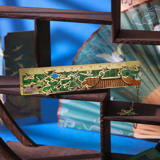 【名画书签尺子】千里江山瑞鹤图金属书签 商品图2