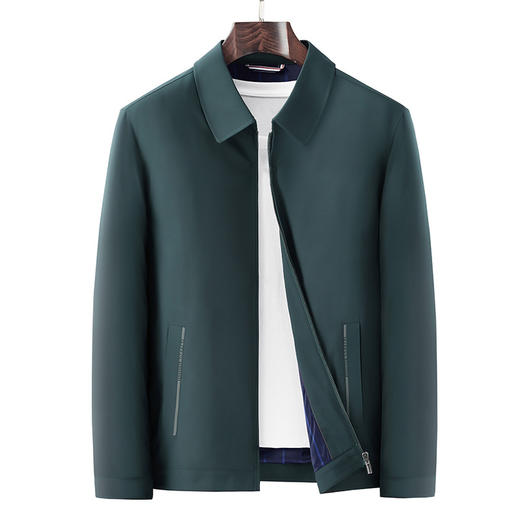 男士薄款夹克爸爸外套春秋款中年商务翻领休闲夹克衫 商品图6