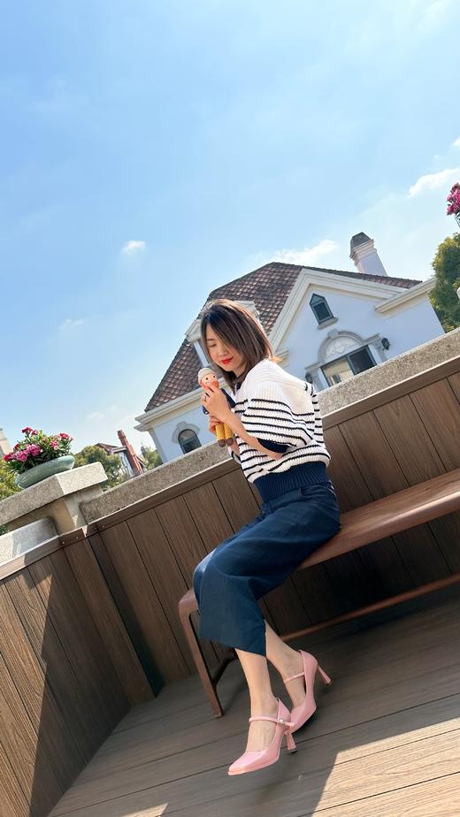 westory春夏方头粗链条气质中跟鞋浅口单鞋女55271 商品图6