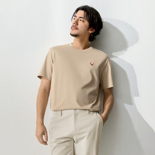 【十二生肖剪纸牛】柒牌短袖T恤男夏季新款剪纸小牛时尚休闲体恤128T72130 商品图2