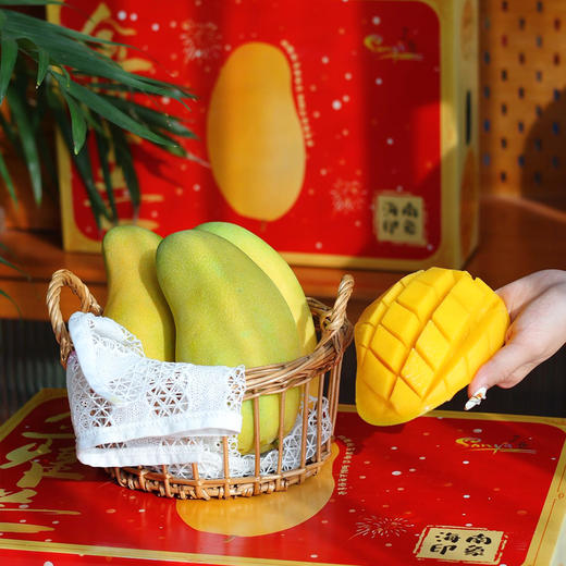 海南金煌芒果纸核芒水仙特大芒果生鲜水果现摘当季热带水果 8斤礼盒装（约6-10个） 商品图6
