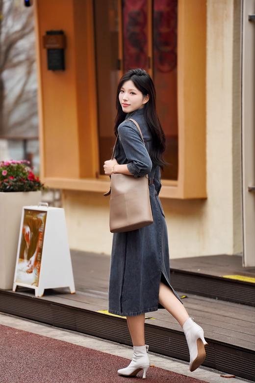 105斤以内M3L1 臣禾【时光牛仔裙】做旧磨白复古风休闲连衣裙 	JZ251020115 商品图4